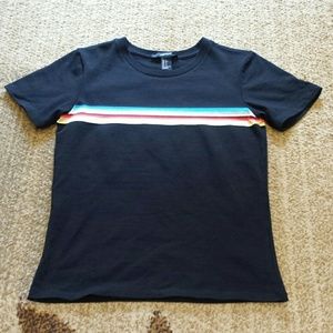 ●Forever 21 black shirt with rainbow